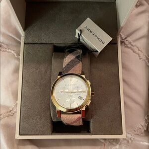 Burberry Gold and Plaid woman’s Watch